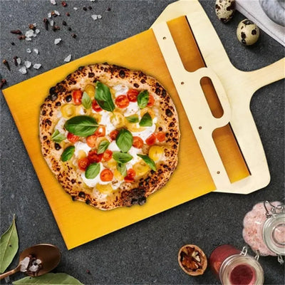 Sliding Pizza Shovel - Non Stick Pizza Smooth Cutting Board Storage Transfer Board Kitchen Baking Tool