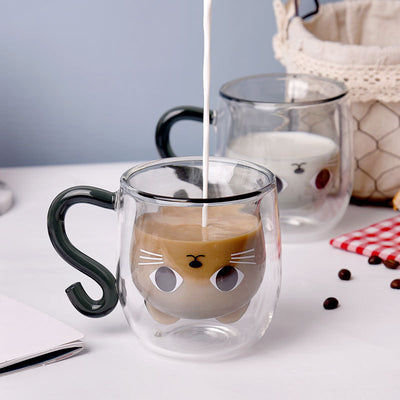 Creative Cat Cup Cartoon Water Cup  Cat Cute Creative Coffee Cup Casual Cup Couple Glass Cat Paw Cup