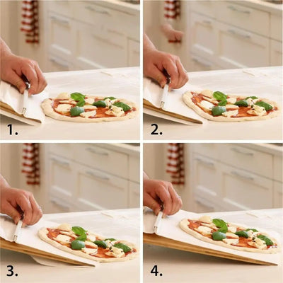 Sliding Pizza Shovel - Non Stick Pizza Smooth Cutting Board Storage Transfer Board Kitchen Baking Tool