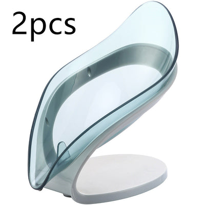 Bathroom Soap Holder Leaf Shape Soap Box Kitchen Dish Storage Box Non-slip Drain Soap Storage Case Container Bathroom Accessories