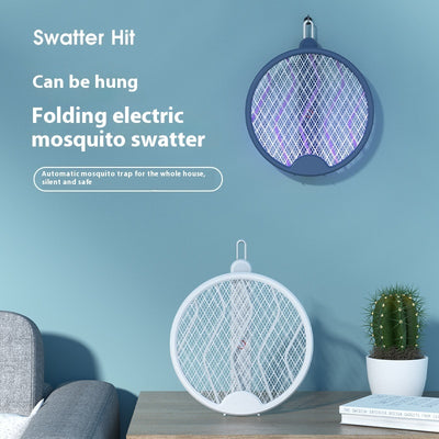 Folding Electric Mosquito Swatter USB Rechargeable Two-in-one Mosquito Swatter