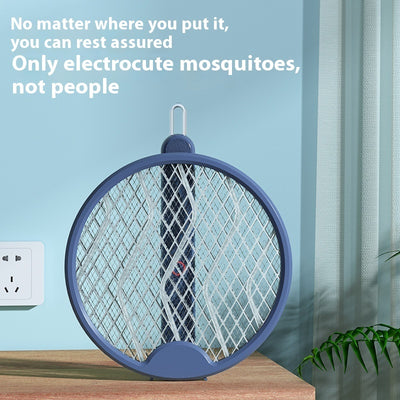 Folding Electric Mosquito Swatter USB Rechargeable Two-in-one Mosquito Swatter