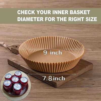 50PCS Ideal Kitchen Air Fryer Paper Liner Round 7.8 Inch Baking Disposable Air Fryer c, Multipurpose Oil-absorbing Paper Tray