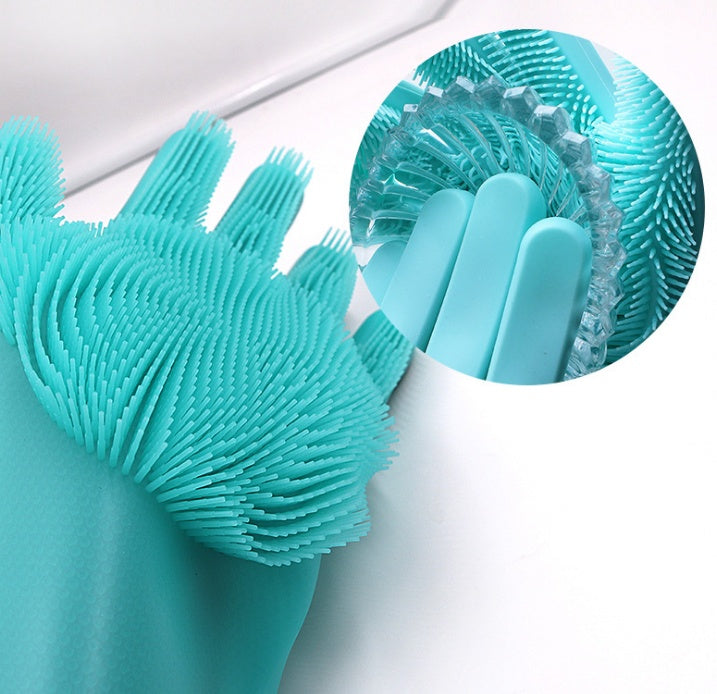 Silicone Heat-resistant Cleaning Brush Scrubbing Gloves