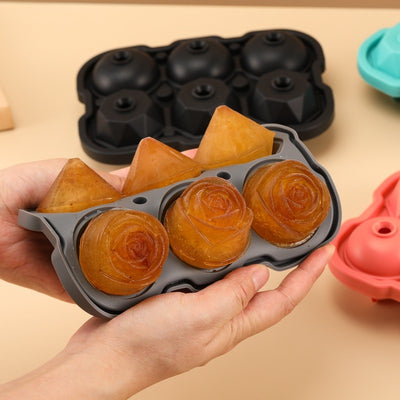 6-piece Diamond Rose Ice Tray Edible Silicon Ice Cube Mold