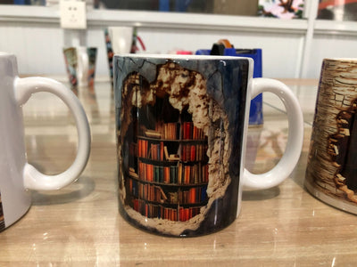 3D Bookshelf Mug Creative Ceramic Water Cup With Handle A Library Shelf Space Book Lovers Coffee Mug