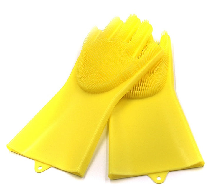 Silicone Heat-resistant Cleaning Brush Scrubbing Gloves