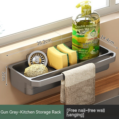 Rag Drain Rack Kitchen Sink Storage Shelf