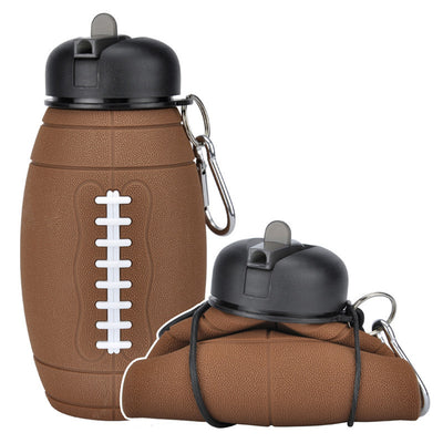 Outdoor Collapsible Sports Water Bottle Reusable Leak-proof Portable Football Water Bottle