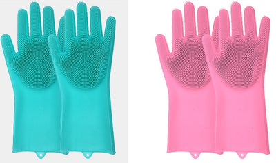 Silicone Heat-resistant Cleaning Brush Scrubbing Gloves