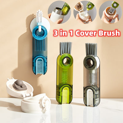 3 In 1 Tiny Bottle Cup Cover Brush Straw Cleaner Tools Multi-Functional Crevice Cleaning Brush Kitchen Tools Gadgets