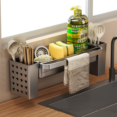 Rag Drain Rack Kitchen Sink Storage Shelf