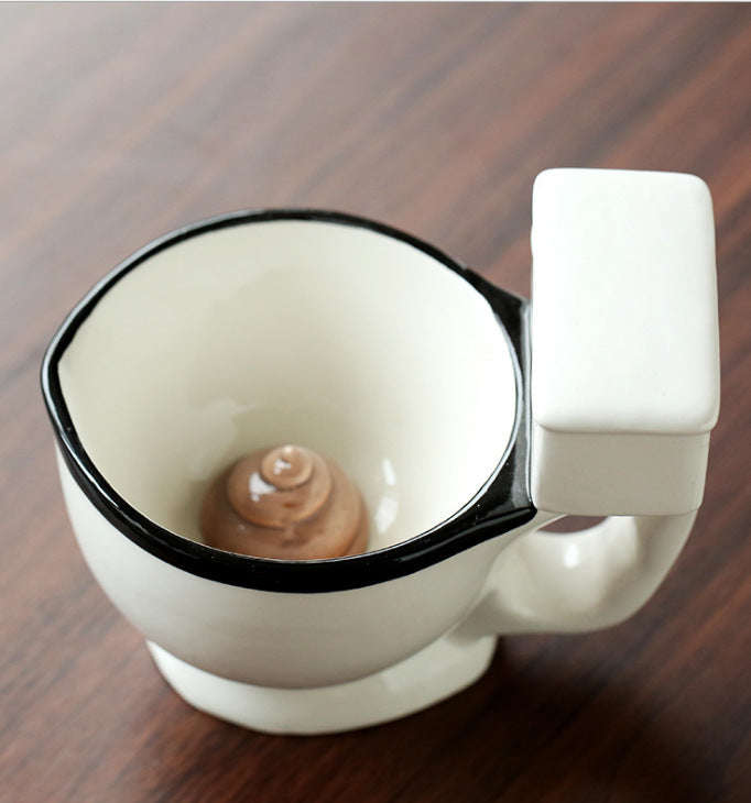 Creative Toilet Mug Ceramic Coffee Mugs with Handgrip Funny Gag Gift Tea Cup