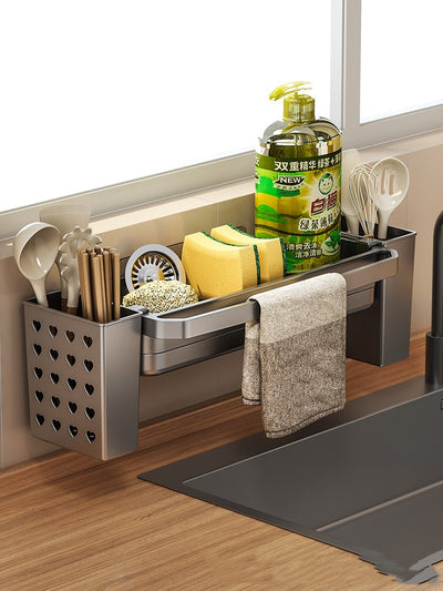 Rag Drain Rack Kitchen Sink Storage Shelf