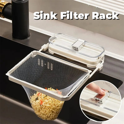 Kitchen Sink Filter Rack Suction Cup Disposable Leftover Filter Pocket Kitchen Garbage Drain Rack Sink Strainer