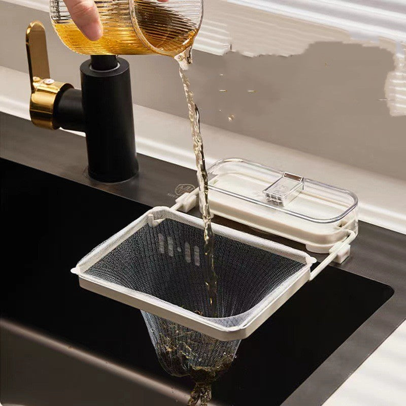 Kitchen Sink Filter Rack Suction Cup Disposable Leftover Filter Pocket Kitchen Garbage Drain Rack Sink Strainer