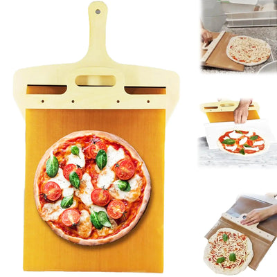 Sliding Pizza Shovel - Non Stick Pizza Smooth Cutting Board Storage Transfer Board Kitchen Baking Tool